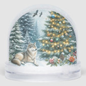 Christmas Wolf Winter Snow Globe Schneekugeln (Rückseite)
