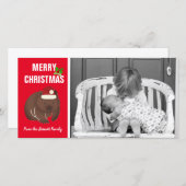 Christmas Wombat Foto Feiertagskarte (Vorne/Hinten)