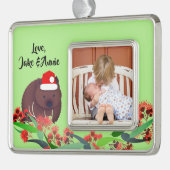 Christmas Wombat Rahmen-Ornament Silber (Links)