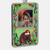 Christmas Wombat Rahmen-Ornament Silber (Rechts)