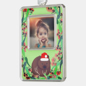 Christmas Wombat Rahmen-Ornament Silber (Links)