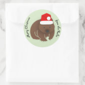 Christmas Wombat Runder Aufkleber (Tasche)