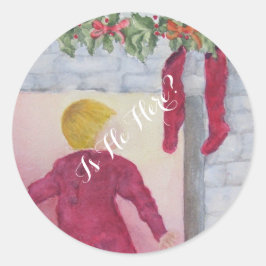 CHRISTMAS WONDER FIREPLACE FRIEDLICH JOY RUNDER AUFKLEBER