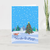 Christmas Wonder Magic Fox.and Christmas Tree Karte (Vorderseite)