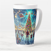Christmas Wonderland Ice Skaten Celebration Milchtasse (Rechte Ecke)