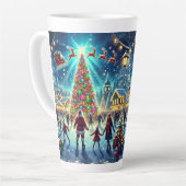 Christmas Wonderland Ice Skaten Celebration Milchtasse (Linke Ecke)