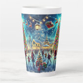 Christmas Wonderland Ice Skaten Celebration Milchtasse (Vorderseite)