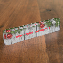 Christmas Wood Holiday Season Namensplakette