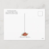 Christmas Woodland Antlers Red Kariert Feiertagspostkarte (Rückseite)