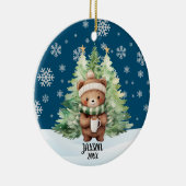 CHRISTMAS WOODLAND BEAR KERAMIK ORNAMENT (Rechts)