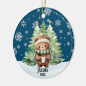 CHRISTMAS WOODLAND BEAR KERAMIK ORNAMENT (Links)