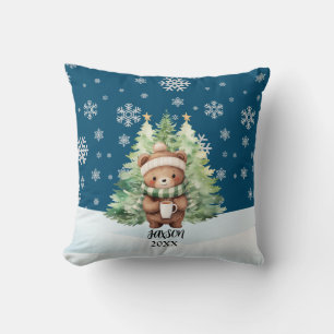 CHRISTMAS WOODLAND BEAR KISSEN