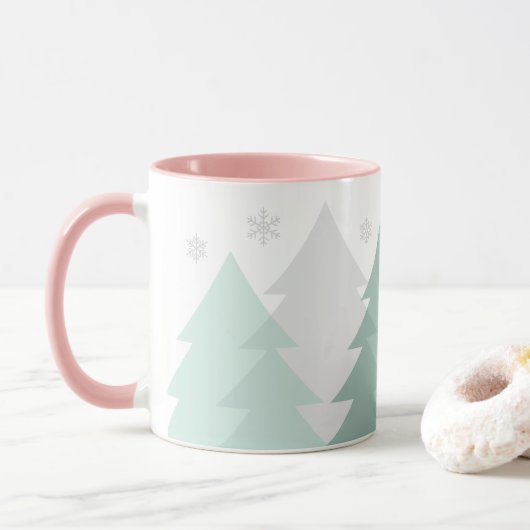 Christmas Woodlands Coffee Mug Tasse (Mit Donut)