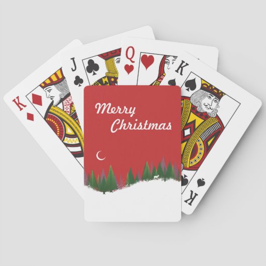 Christmas Woods Scene Poker Cards Spielkarten (Rückseite)