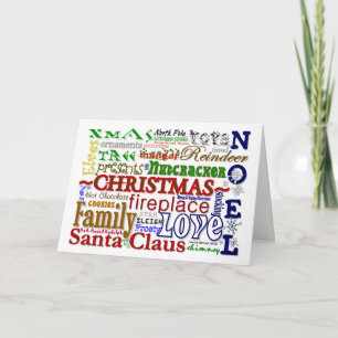 Christmas Word-Art - Customizable Card Feiertagskarte