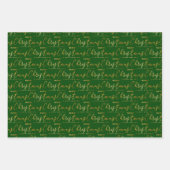 Christmas Word Art on Green, Black and White Geschenkpapier Set (Vorderseite)