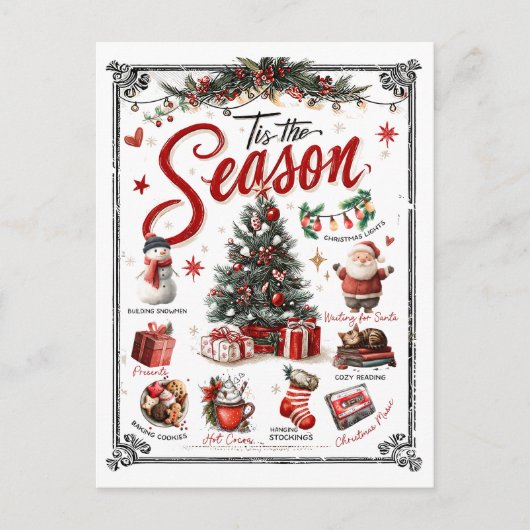 Christmas Word Collage Postkarte (Vorderseite)
