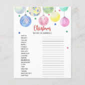Christmas Word Scramble Game Card Flyer (Vorne)