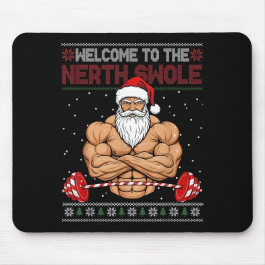 Christmas Workout Welcome To North Swole Xmas Gym Mousepad (Vorne)