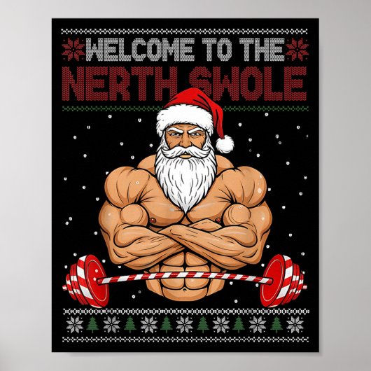 Christmas Workout Welcome To North Swole Xmas Gym Poster (Vorne)