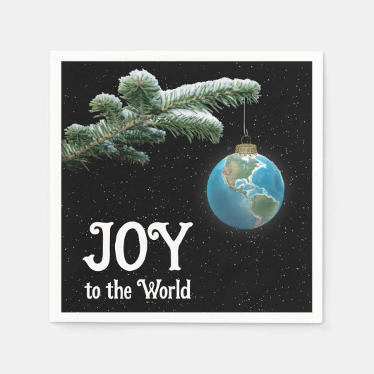 Christmas World Globe Ornament With Stars Serviette (Vorderseite)