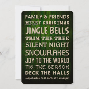 CHRISTMAS WORT ART HOLIDAY CARD FEIERTAGSKARTE