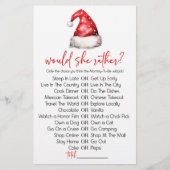 Christmas Would She Rather Baby Shower Game Briefpapier (Vorderseite)