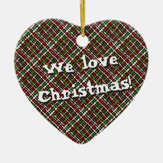Christmas Woven Colorful Graphic Burlap mit Tex Keramikornament (Vorne)
