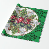 CHRISTMAS WRAPPING ANGELS ROSE CHRISTMAS BÄUME GESCHENKPAPIER (Ungerollt)
