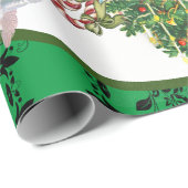 CHRISTMAS WRAPPING ANGELS ROSE CHRISTMAS BÄUME GESCHENKPAPIER (Rolleneckpunkt)