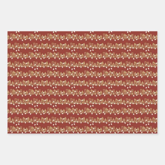 Christmas wrapping paper 3 flat sheet geschenkpapier set (Vorderseite 2)