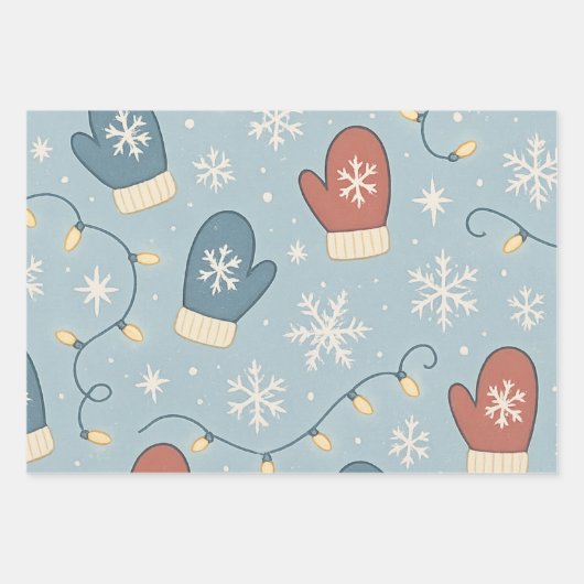 Christmas Wrapping Paper – 3 Flat Sheets | Festive Geschenkpapier Set (Vorderseite 2)