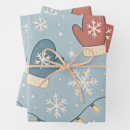 Christmas Wrapping Paper – 3 Flat Sheets | Festive Geschenkpapier Set (Beispiel)