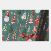 CHRISTMAS Wrapping Paper Flat Sheet Set 3 Geschenkpapier Set (Vorderseite 2)