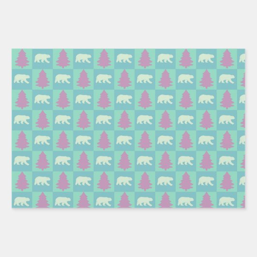 Christmas Wrapping Paper Flat Sheet Set of 3 Geschenkpapier Set (Vorderseite 2)