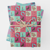 Christmas Wrapping Paper Flat Sheet Set of 3 Geschenkpapier Set (Beispiel)