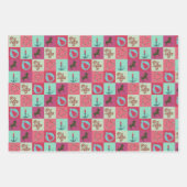 Christmas Wrapping Paper Flat Sheet Set of 3 Geschenkpapier Set (Vorderseite)