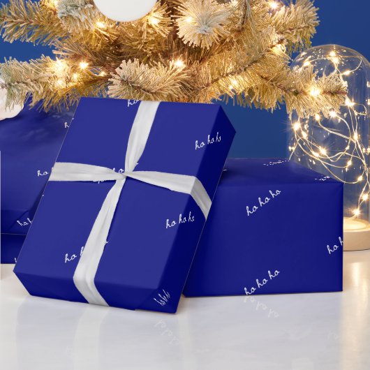Christmas wrapping paper ho ho ho manly blue geschenkpapier (Feiertage)