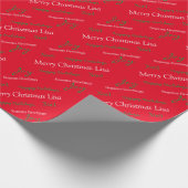 Christmas Wrapping Paper Individuelle Name Merry C Geschenkpapier (Ecke)