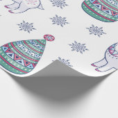 Christmas Wrapping Paper - Reindeer and Fir Trees Geschenkpapier (Ecke)
