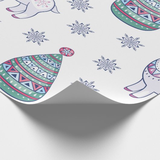 Christmas Wrapping Paper - Reindeer and Fir Trees Geschenkpapier (Ecke)