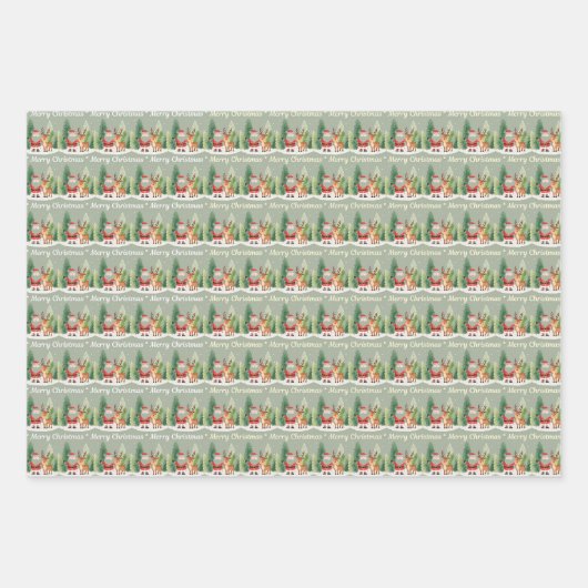 Christmas Wrapping Paper -Santa & Reindeer Geschenkpapier Set (Vorderseite)