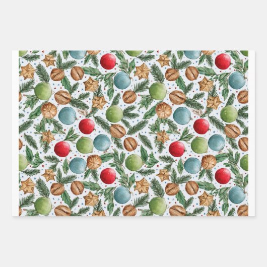 Christmas Wrapping Paper Sheet Set Geschenkpapier Set (Vorderseite)