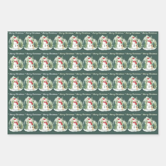 Christmas Wrapping Paper - Snowman Geschenkpapier Set (Vorderseite 3)