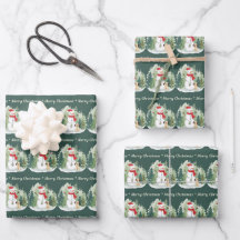 Christmas Wrapping Paper - Snowman 