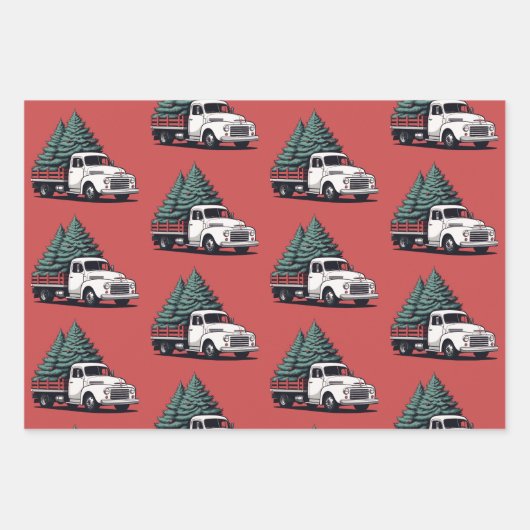 Christmas Wrapping Paper | Tree Truck Pattern Geschenkpapier Set (Vorderseite)