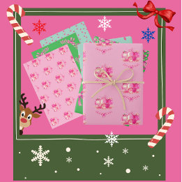 Christmas Wrapping Paper Trio Geschenkpapier Set