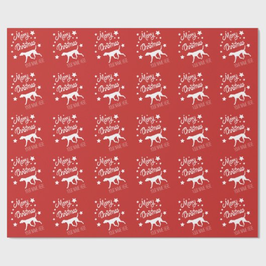 Christmas Wrapping Paper Vizsla Personalize Name Geschenkpapier (Flach)