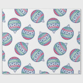 Christmas Wrapping Paper with Colorful Ornaments Geschenkpapier (Flach)