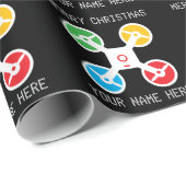 Christmas wrapping paper with fun drone silhouette geschenkpapier (Rolleneckpunkt)